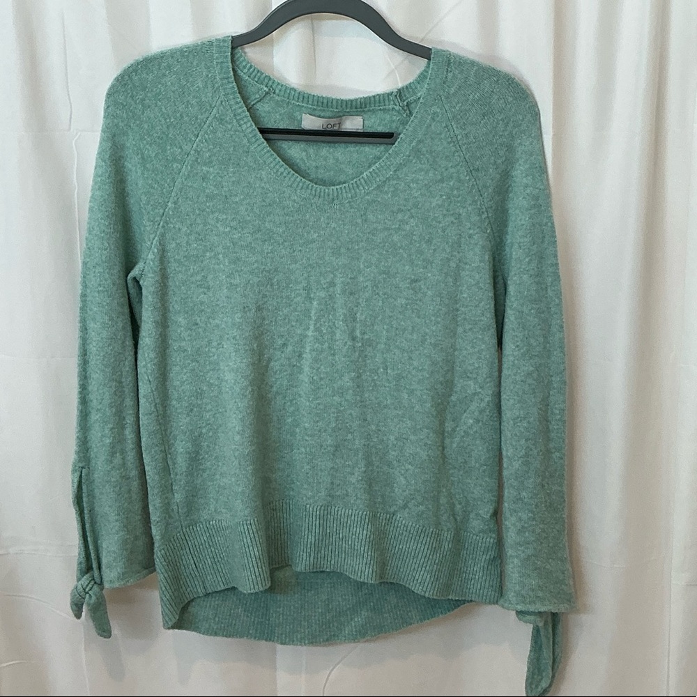 LOFT Green Crew Neck Sweater- Size Small